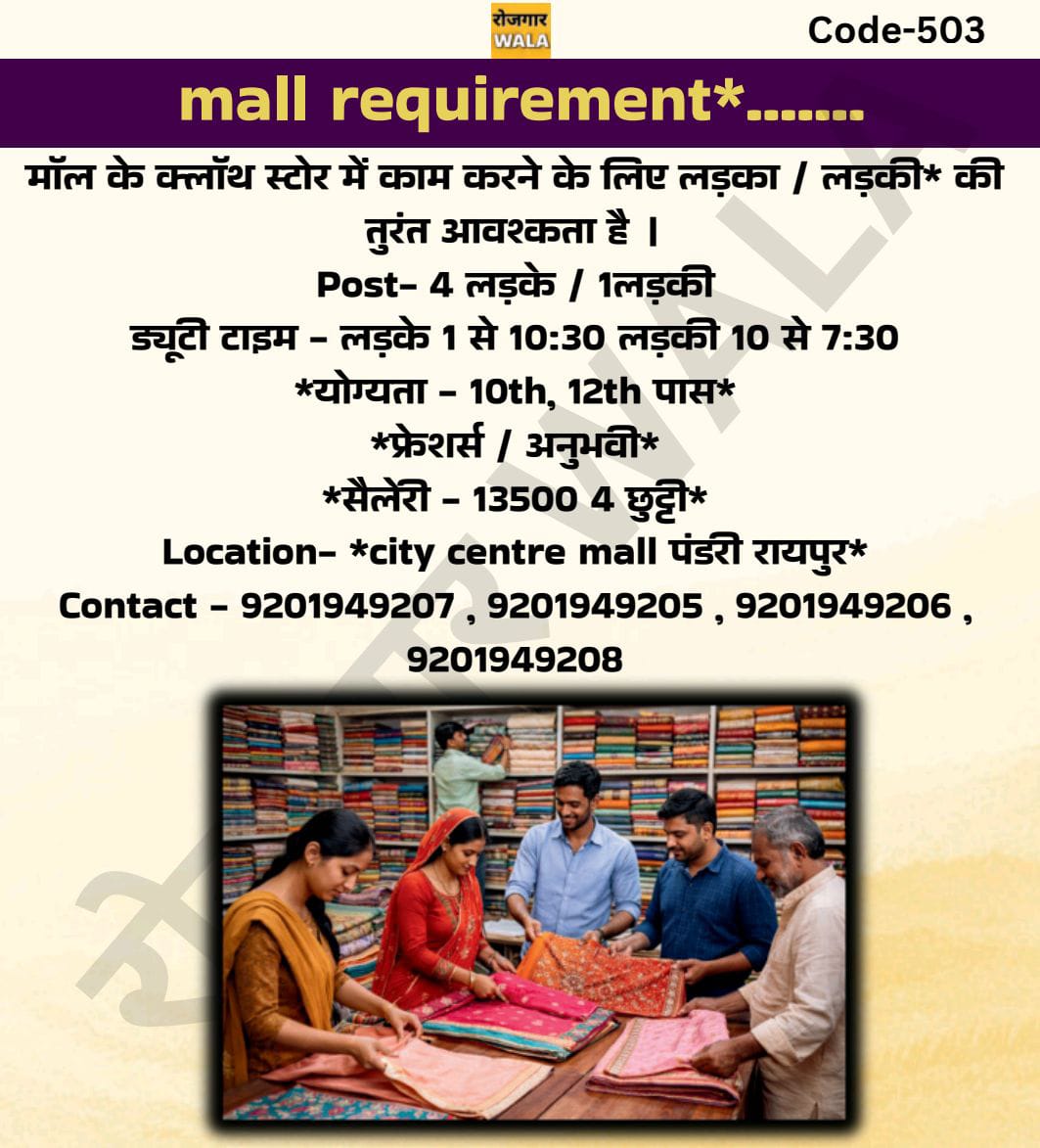 MALL KE CLOTH STORE ME LADKI / LADKO KI AVASHYAKTA HAI